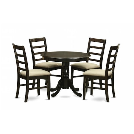 East West Furniture 5 Piece Kitchen Table Set-Small Table Plus 4 Kitchen Chairs ANPF5-CAP-C